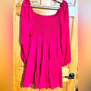 Elegant Red Long-Sleeve Dress